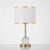 1 Light Drum Shade Table Light Traditional Fabric Night Stand Lamp in Gold with Orb Bevel Cut Crystal Decor Gold Clearhalo 'Lamps' 'Table Lamps' Lighting' 1503349