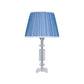 1 Bulb Tapered Pleated Shade Table Light Traditional Blue/Cream Gray/Beige Fabric Night Stand Lamp with Clear Crystal Base Clearhalo 'Lamps' 'Table Lamps' Lighting' 1503396