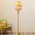1-Head Candelabra Stand up Lamp Traditional Gold Crystal Spears Floor Reading Lamp with Beige Fabric Shade Gold Clearhalo 'Floor Lamps' 'Lamps' Lighting' 1503539
