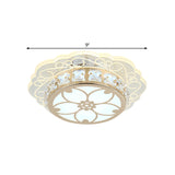 Cherry Blossom/Spiral Porch Flush Mount Light Modern Clear Crystal Gold Finish LED Ceiling Lamp in Multi Color/White/Warm Light - Clearhalo - 'Ceiling Lights' - 'Close To Ceiling Lights' - 'Close to ceiling' - 'Flush mount' - Lighting' - 1503666