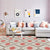 Geometric Southwestern Rug Red Diamond Trellis Floor Covering Carpet Synthetic Anti-Slip Pet Friendly Area Rug for Living Room Pink-White Clearhalo 'Area Rug' 'Rugs' 'Southwestern' Rug' 1503773