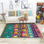 Banded Aztec Tokens Rug Geometric Tribal Symbols Carpet Synthetic Anti-Slip Pet Friendly Indoor Area Rug for Living Room Green-Yellow Clearhalo 'Area Rug' 'Rugs' 'Southwestern' Rug' 1503780