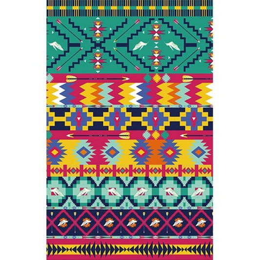 Banded Aztec Tokens Rug Geometric Tribal Symbols Carpet Synthetic Anti-Slip Pet Friendly Indoor Area Rug for Living Room Clearhalo 'Area Rug' 'Rugs' 'Southwestern' Rug' 1503782