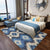 Tribal Gabbeh Abstract Rug Diamond Geometric Carpet Polyester Washable Non-Slip Stain Resistant Area Rug for Bedroom Blue-White Clearhalo 'Area Rug' 'Rugs' 'Southwestern' Rug' 1503786