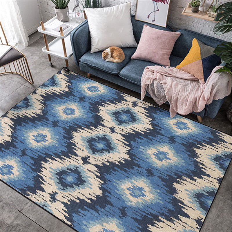 Tribal Gabbeh Abstract Rug Diamond Geometric Carpet Polyester Washable Non-Slip Stain Resistant Area Rug for Bedroom Clearhalo 'Area Rug' 'Rugs' 'Southwestern' Rug' 1503787