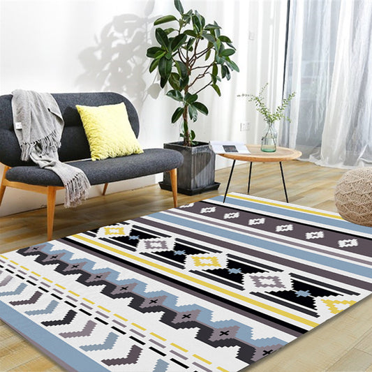 Indian Americana Indoor Rug Striped Diamond Geometric Synthetic Stain Resistant Pet Friendly Indoor Floor Covering Clearhalo 'Area Rug' 'Rugs' 'Southwestern' Rug' 1503907