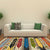 Multicolored Striped Bohemian Area Rug with Tribal Tokens Synthetic Anti-Slip Power Loom Indoor Living Room Carpet Blue-Green Clearhalo 'Area Rug' 'Rugs' 'Southwestern' Rug' 1503938