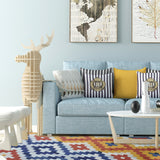 Tribal Ancestral Rug with Aztec Diamond in Orange and Blue Stain Resistant Power Loom Area Rug for Bedroom Clearhalo 'Area Rug' 'Rugs' 'Southwestern' Rug' 1504012