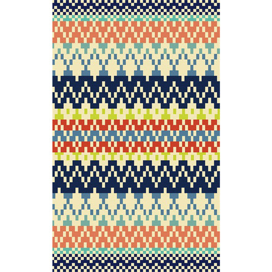 Southwestern Striped Tribal Geometric Rug Stain Resistant Power Loom Area Rug for Bedroom in Green and Orange Clearhalo 'Area Rug' 'Rugs' 'Southwestern' Rug' 1504020
