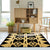 Jagged Tribal Diamond Area Rug in Golden and Black Polyester Anti-Slip Backing Power Loom Indoor Area Rug Black-Gold Clearhalo 'Area Rug' 'Rugs' 'Southwestern' Rug' 1504024