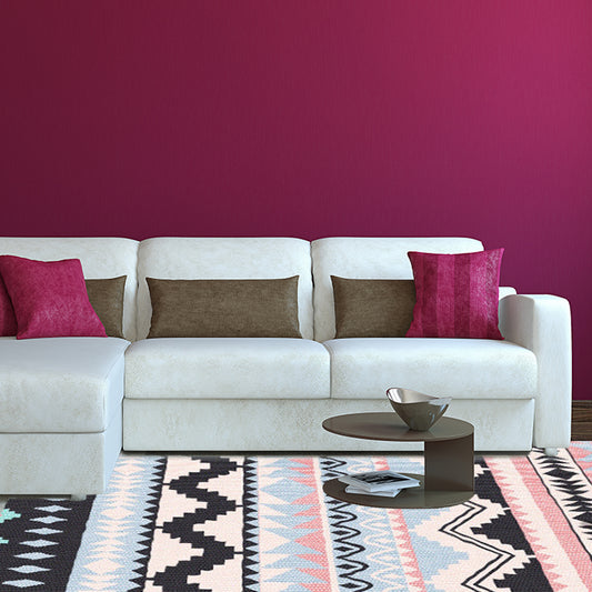 Striped Chevron Geometric Area Rug Indian Americana Indoor Rug Synthetic Stain Resistant Anti-Slip Fireplace Carpet