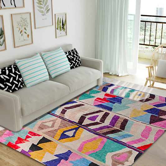 Southwestern Abstract Colorful Stripped Chevron Rug Tribal Geometric Spearhead Fabric Stain Resistant Area Rug for Bedroom Clearhalo 'Area Rug' 'Rugs' 'Southwestern' Rug' 1504074