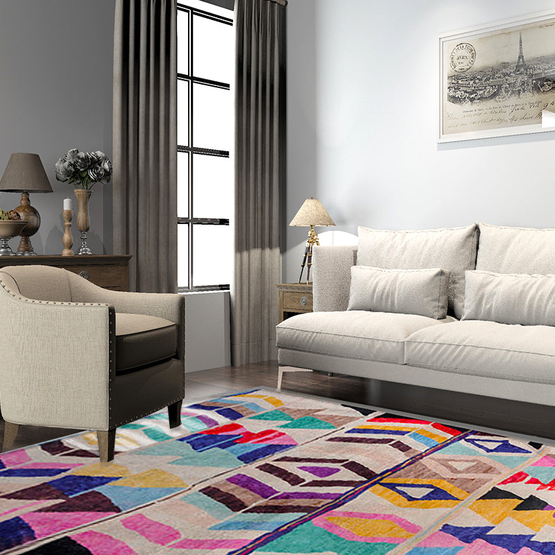 Southwestern Abstract Colorful Stripped Chevron Rug Tribal Geometric Spearhead Fabric Stain Resistant Area Rug for Bedroom Clearhalo 'Area Rug' 'Rugs' 'Southwestern' Rug' 1504075
