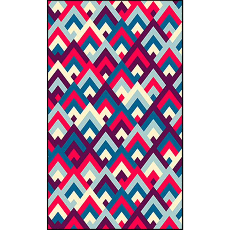 Southwestern Colorful Geometric Rug Polyester Washable Non-Slip Stain Resistant Area Rug for Bedroom Clearhalo 'Area Rug' 'Rugs' 'Southwestern' Rug' 1504095