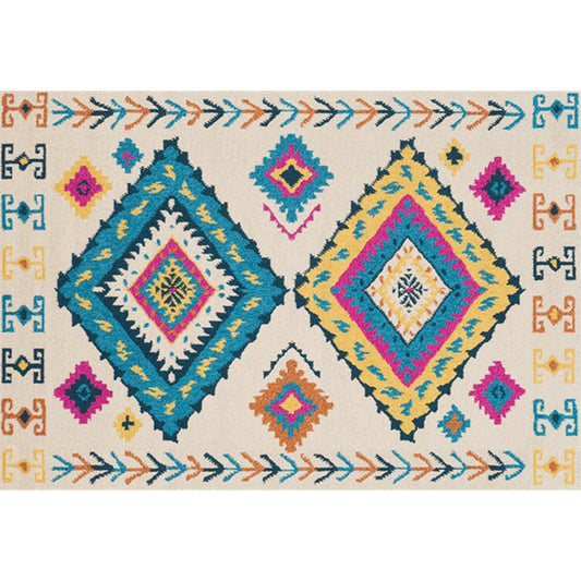 Colorful Rug Moroccan Southwestern Diamond Geometric Carpet Polyester Washable Anti-Slip Stain Resistant Area Carpet Clearhalo 'Area Rug' 'Rugs' 'Southwestern' Rug' 1504109