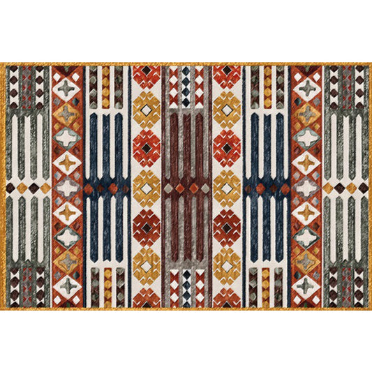 Brown Carnival Tribal Rug Striped Geometric Floor Covering Carpet Fabric Non-Slip Power Loom Area Rug for Living Room Clearhalo 'Area Rug' 'Rugs' 'Southwestern' Rug' 1504116