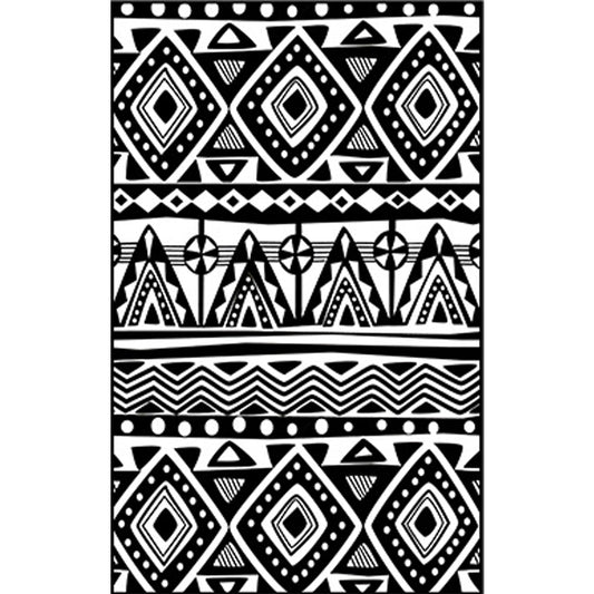 Black Rug Southwestern Tribal Americana Diamond Geometric Floor Covering Area Rug Polyester Anti-Slip Pet Friendly Floor Carpet Clearhalo 'Area Rug' 'Rugs' 'Southwestern' Rug' 1504123