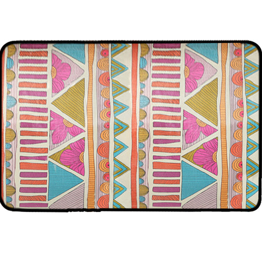 Pink ColorfulMoroccan Geometric Rug Rustic Synthetic Indoor Area Rug Washable Stain Resistant Rug with Floral Clearhalo 'Area Rug' 'Rugs' 'Southwestern' Rug' 1504179