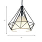 Black Diamond Cage Pendant Ceiling Light Farmhouse Metal 1 Light Living Room Hanging Lamp with Fabric Shade Clearhalo 'Art Deco Pendants' 'Black' 'Cast Iron' 'Ceiling Lights' 'Ceramic' 'Crystal' 'Industrial Pendants' 'Industrial' 'Metal' 'Middle Century Pendants' 'Pendant Lights' 'Pendants' 'Rustic Pendants' 'Tiffany' Lighting' 150418