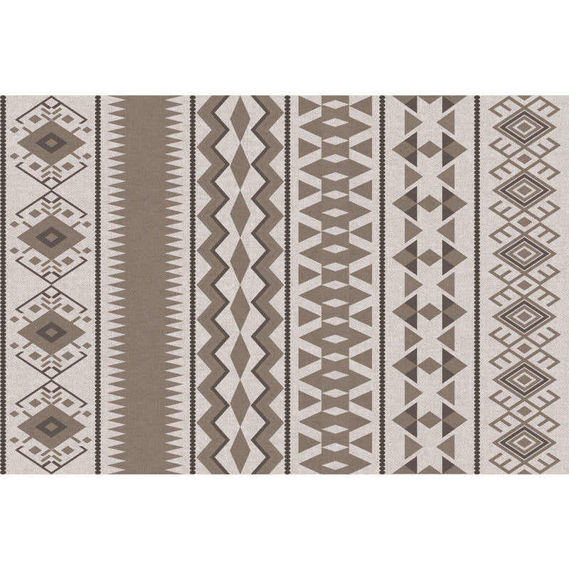 Southwestern Tribal Brown Rug Striped Geometric Diamond Washable Stain Resistant Synthetic Rug for Living Room Clearhalo 'Area Rug' 'Rugs' 'Southwestern' Rug' 1504215