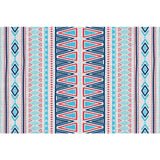 Americana Tribal Striped Geometric Blue Rug Polyester Power Loom Pet Friendly Area Rug for Accent Area Clearhalo 'Area Rug' 'Rugs' 'Southwestern' Rug' 1504222