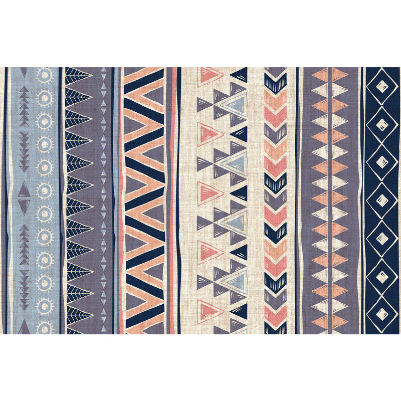 Warm Purple Stain Resistant Rug Striped Geometric Americana Tribal Rug Polyester Pet Friendly Area Rug for Living Room Clearhalo 'Area Rug' 'Rugs' 'Southwestern' Rug' 1504250