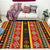Dark Red Americana Tribal Rug Striped Geometric Polyester Pet Friendly Stain Resistant Area Rug for Accent Area Black-Red Clearhalo 'Area Rug' 'Rugs' 'Southwestern' Rug' 1504276