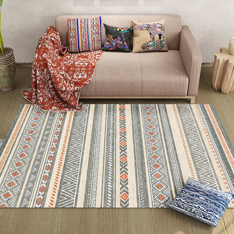 Bohemian Style Indoor Rug Striped Geometric Brilliance Rug with Zigzag lines and Diamond Synthetic Anti-Slip Area Rug Clearhalo 'Area Rug' 'Rugs' 'Southwestern' Rug' 1504298