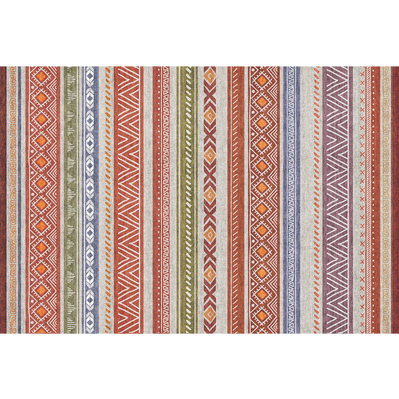 Bohemian Style Indoor Rug Striped Geometric Brilliance Rug with Zigzag lines and Diamond Synthetic Anti-Slip Area Rug Clearhalo 'Area Rug' 'Rugs' 'Southwestern' Rug' 1504306