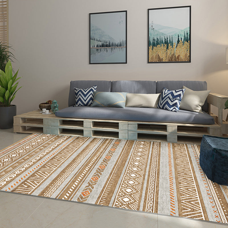 Bohemian Style Indoor Rug Striped Geometric Brilliance Rug with Zigzag lines and Diamond Synthetic Anti-Slip Area Rug Clearhalo 'Area Rug' 'Rugs' 'Southwestern' Rug' 1504319