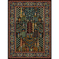 Vintage Tribal Border Medallion Floor Rug with Indian Face Mask and Botanical Power Loom Area Rug for Living Roon Clearhalo 'Area Rug' 'Rugs' 'Southwestern' Rug' 1504327