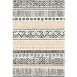 Striped India Tribal Geometric Rug Synthetic Black and Yellow Area Rug for Living Room Anti-Slip Backing Pet Friendly Rug Clearhalo 'Area Rug' 'Rugs' 'Southwestern' Rug' 1504333