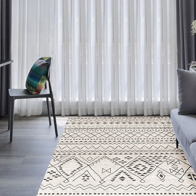 Southwestern Rug Simple Geometric Diamond Washable Area Floor Covering for Bedroom Power Loom Washable Non-Slip Rug Clearhalo 'Area Rug' 'Rugs' 'Southwestern' Rug' 1504378