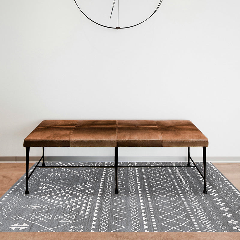 Southwestern Rug Simple Geometric Diamond Washable Area Floor Covering for Bedroom Power Loom Washable Non-Slip Rug Clearhalo 'Area Rug' 'Rugs' 'Southwestern' Rug' 1504385