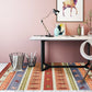 Bohemian Striped Geometric Floor Rug with Botanical and Animal Synthetic Anti-Slip Backing Pet Friendly Area Rug Clearhalo 'Area Rug' 'Rugs' 'Southwestern' Rug' 1504392