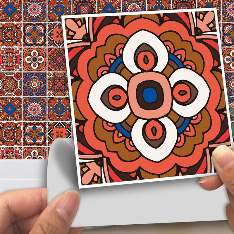 PVC Self Adhesive Wallpapers Boho-Chic Floral Printed Wall Art in Dark Color, 6.9-sq ft Clearhalo 'Wall Decor' 'Wallpaper' 1504453