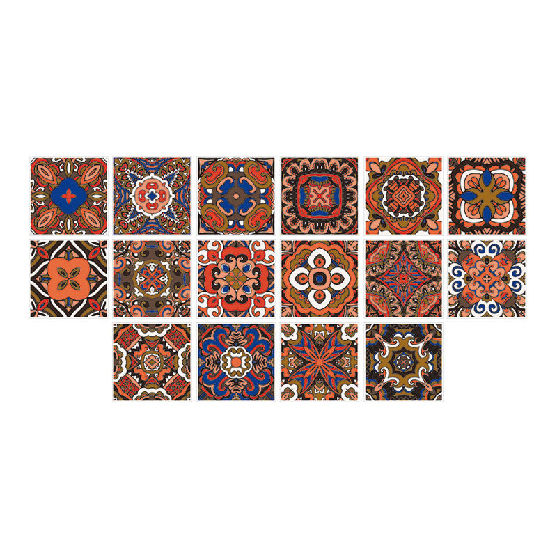 PVC Self Adhesive Wallpapers Boho-Chic Floral Printed Wall Art in Dark Color, 6.9-sq ft Clearhalo 'Wall Decor' 'Wallpaper' 1504454