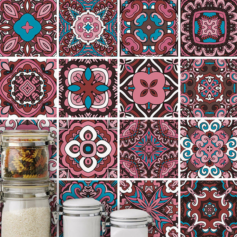 PVC Self Adhesive Wallpapers Boho-Chic Floral Printed Wall Art in Dark Color, 6.9-sq ft Purple Clearhalo 'Wall Decor' 'Wallpaper' 1504456