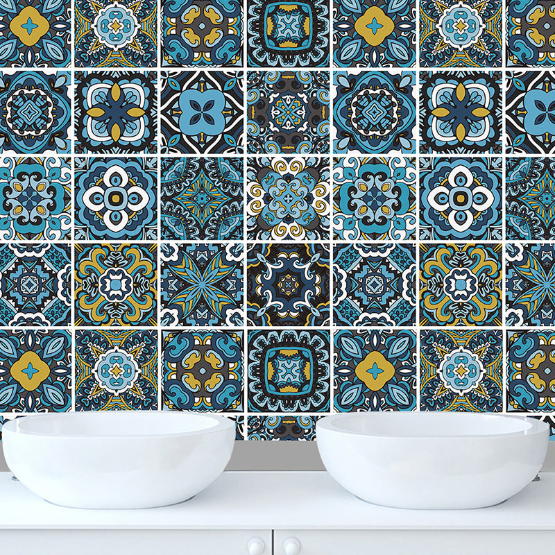 PVC Self Adhesive Wallpapers Boho-Chic Floral Printed Wall Art in Dark Color, 6.9-sq ft Clearhalo 'Wall Decor' 'Wallpaper' 1504467