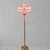 Crystal Pink Floor Reading Lamp Candlestick 5/6/7-Head Traditional Standing Light with Pleated Lampshade 5.0 Pink Clearhalo 'Floor Lamps' 'Lamps' Lighting' 1504522