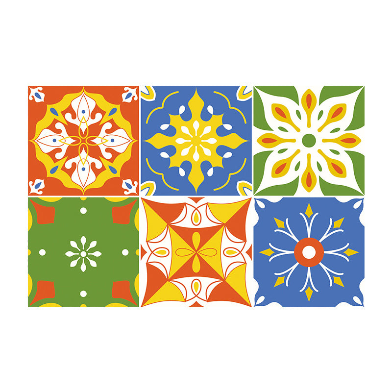 Red-Yellow Tribal Pattern Wallpaper Panel Peel and Stick Wall Decor for Bathroom Clearhalo 'Wall Decor' 'Wallpaper' 1504559