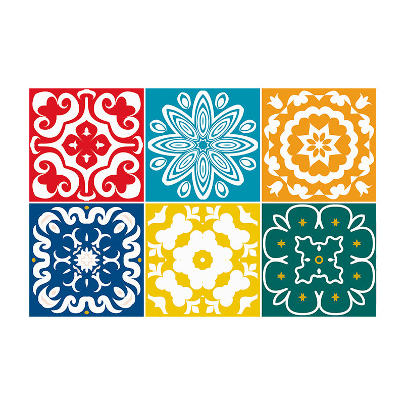 Boho Blossoming Flower Wallpaper Panels Red-Yellow Temporary Wall Art for Living Room Clearhalo 'Wall Decor' 'Wallpaper' 1504564