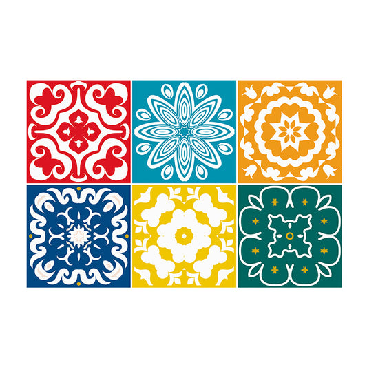 Boho Blossoming Flower Wallpaper Panels Red-Yellow Temporary Wall Art for Living Room Clearhalo 'Wall Decor' 'Wallpaper' 1504564