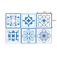 Blue Floral Wallpaper Panel Set Mosaic Tile Boho Self Sticking Wall Covering for Accent Wall Clearhalo 'Wall Decor' 'Wallpaper' 1504575