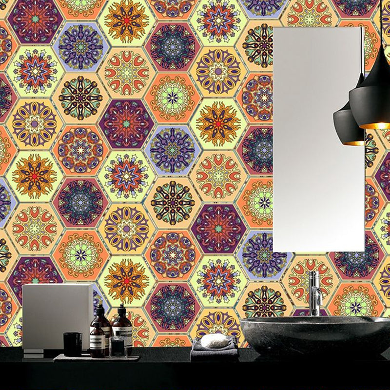 Purple-Yellow Mandala Wallpapers Pick Up Sticks Boho-Chic Living Room Wall Art (10 Pcs) Clearhalo 'Wall Decor' 'Wallpaper' 1504587