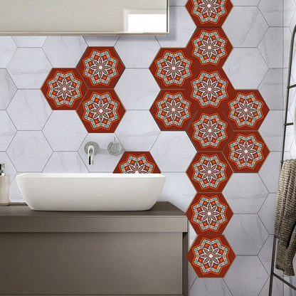 Bohemian Blooming Flower Wallpaper Panel in Red Indoor Self-Stick Wall Covering, 5-sq ft Red Clearhalo 'Wall Decor' 'Wallpaper' 1504591