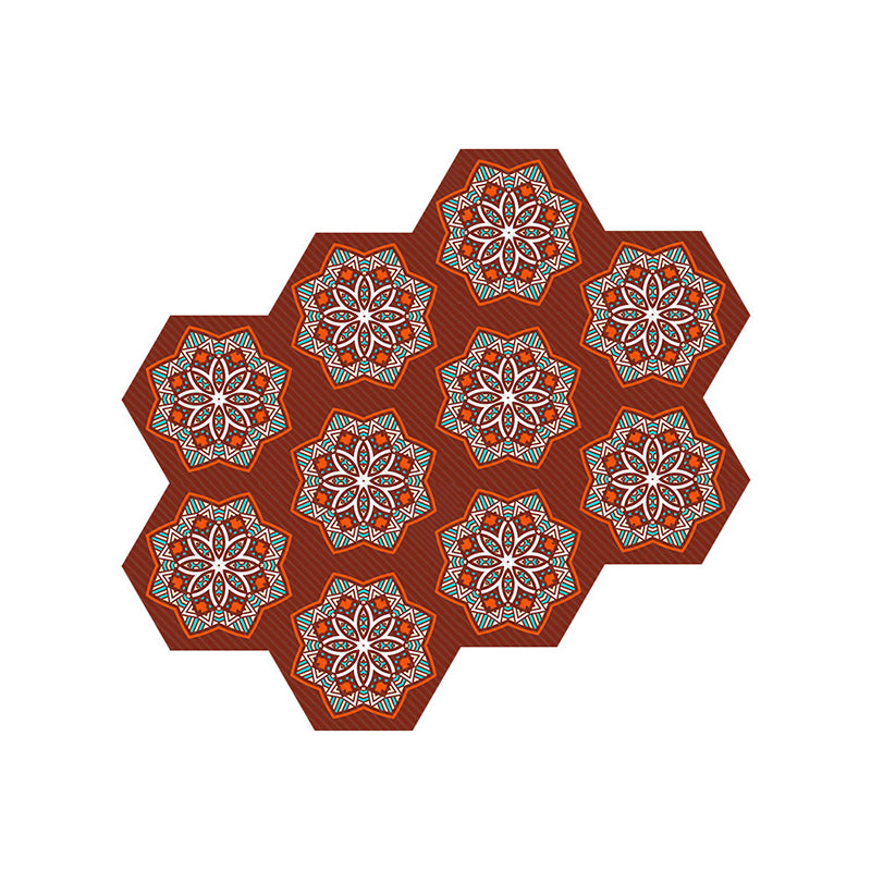 Bohemian Blooming Flower Wallpaper Panel in Red Indoor Self-Stick Wall Covering, 5-sq ft Clearhalo 'Wall Decor' 'Wallpaper' 1504594