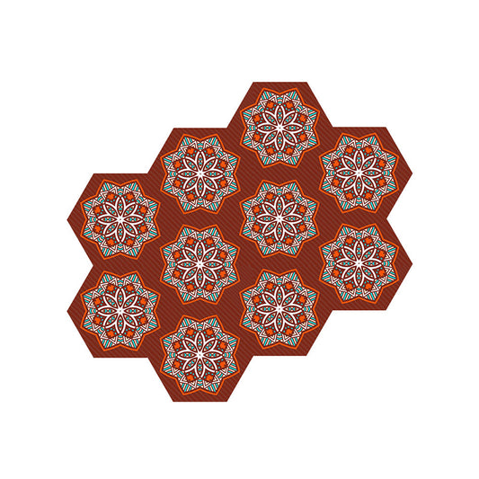 Bohemian Blooming Flower Wallpaper Panel in Red Indoor Self-Stick Wall Covering, 5-sq ft Clearhalo 'Wall Decor' 'Wallpaper' 1504594