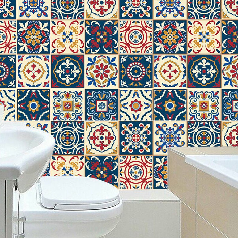 Self-Adhesive Flower Wallpaper Panels Bohemian Style PVC Wall Covering, 8' L x 8" W Clearhalo 'Wall Decor' 'Wallpaper' 1504628