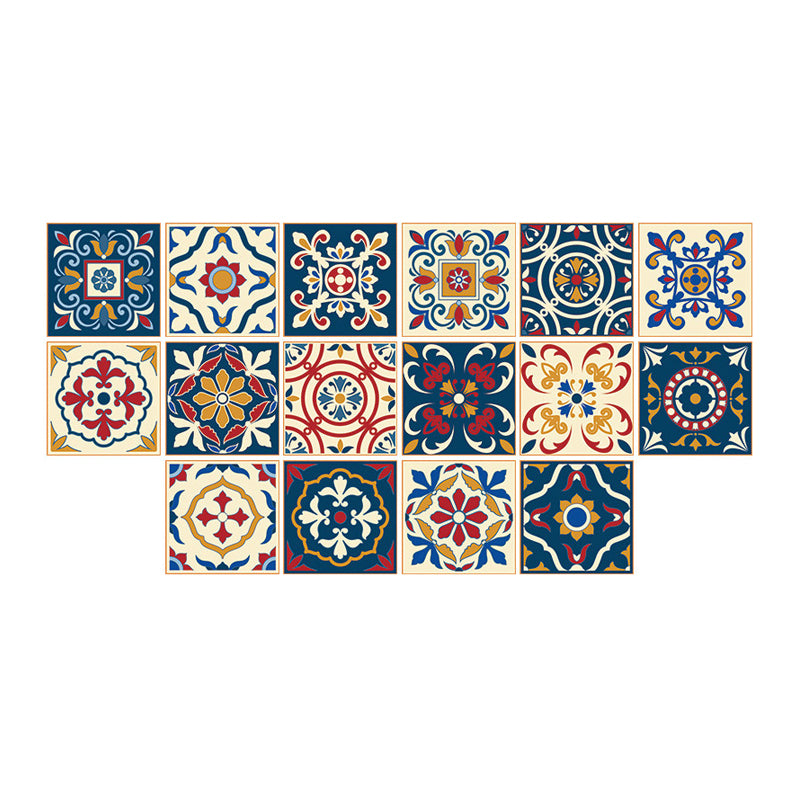 Self-Adhesive Flower Wallpaper Panels Bohemian Style PVC Wall Covering, 8' L x 8" W Clearhalo 'Wall Decor' 'Wallpaper' 1504629